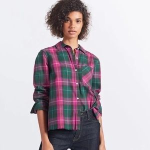 CURRENT/ELLIOT The Ivie Plaid Shirt Green Pink